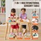 Kids Wooden Sensory Table Set with Storage Bins and Paper Roll Holder for Creative Play